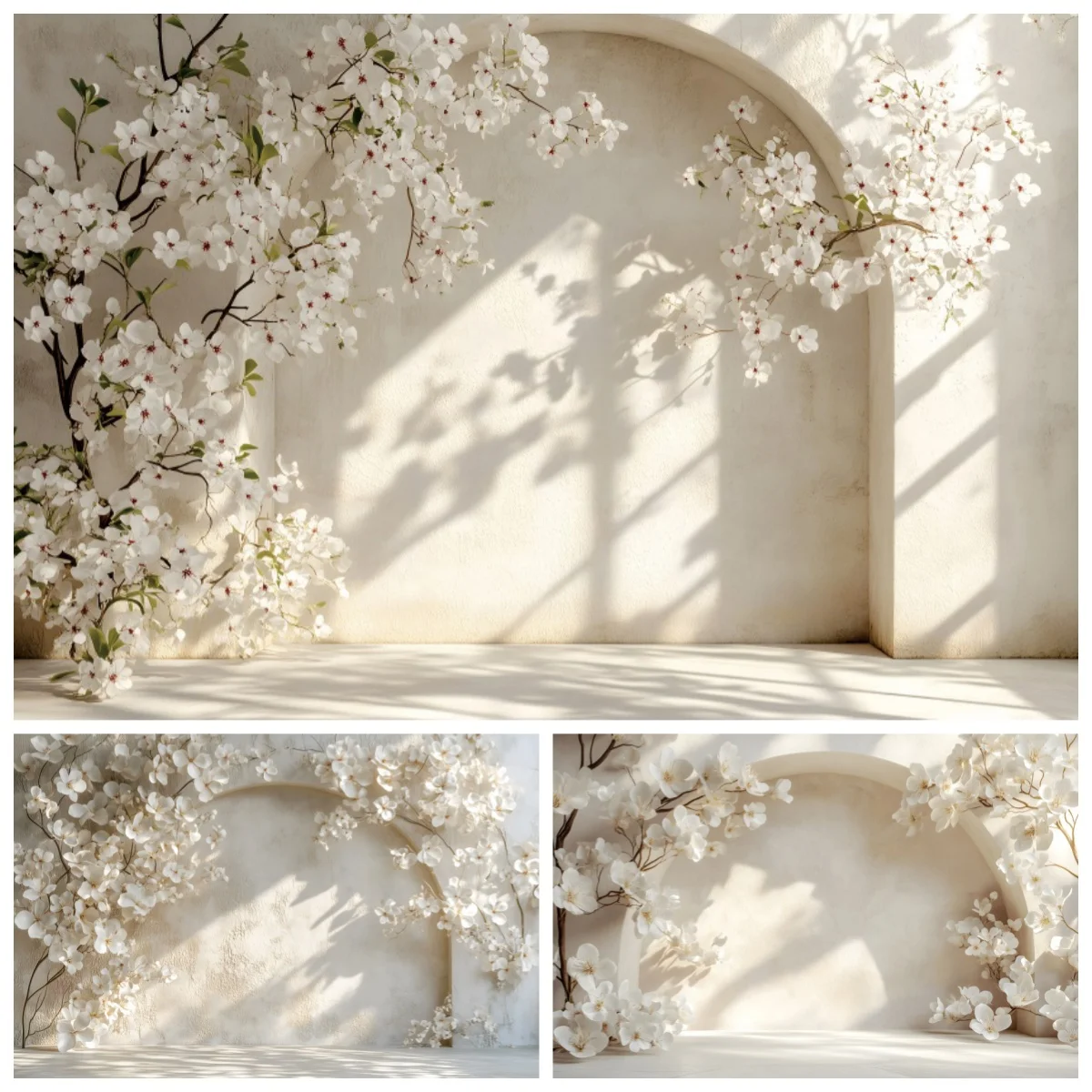 

Wedding Decoration Photography Backdrop Gradient Texture Arched Wall Flowers Maternity Dresses Photoshoot Decor Photo Background