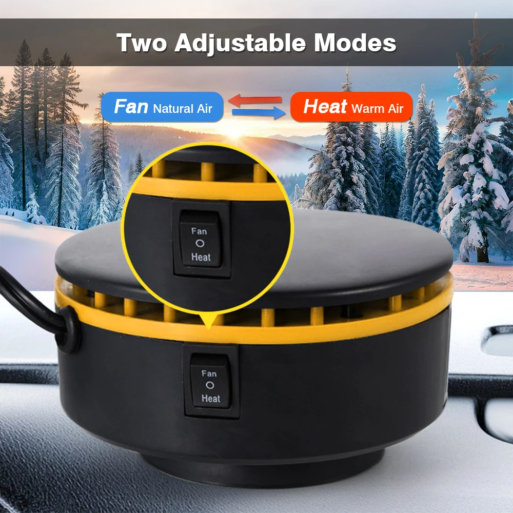 12V 150W 2in1 Portable Car Heater Folding 360 degree rotating Auto Cooler and Heater Window Screen Defroster For Vehicles