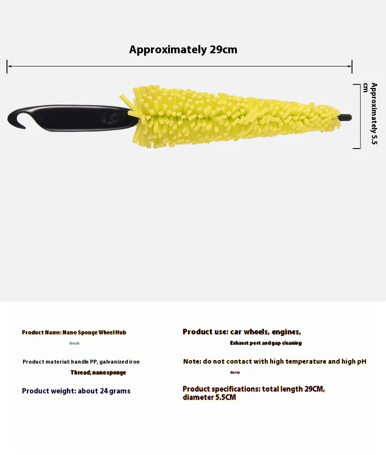 29 cm Schwamm Pinsel Motorrad Felgen Waschmaschine Auto Radkappen Waschen Auto Reinigung Werkzeug Mit Griff Fahrrad Dirt Pit Bike Zubehör