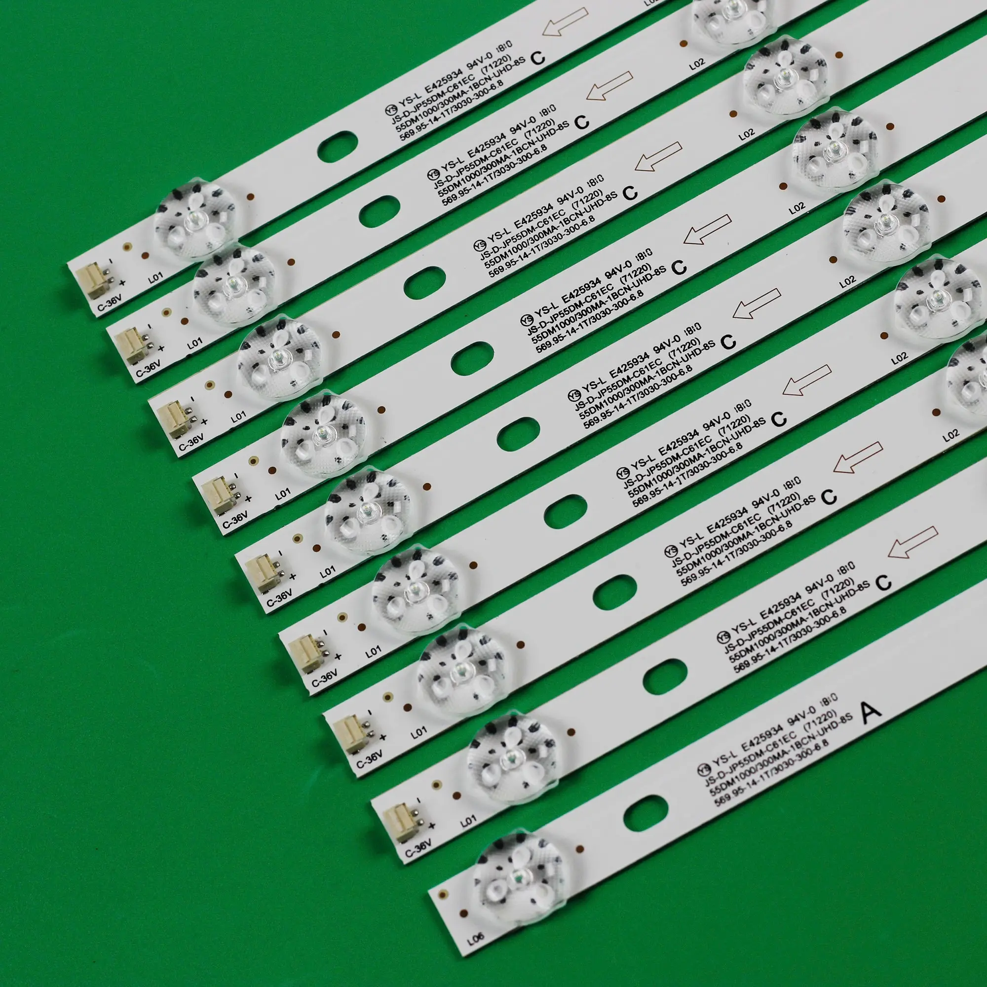 شريط إضاءة خلفية ليد للإضاءة الخلفية ، C61EC ، BBK 55LEX-8158 ، UTS2 ، AKTV ، AKTV5534 ، 55UHDT2SMH ، 55DM1000 ، 600MA-2BIN ، 300ma-abin ، 15 مجموعة