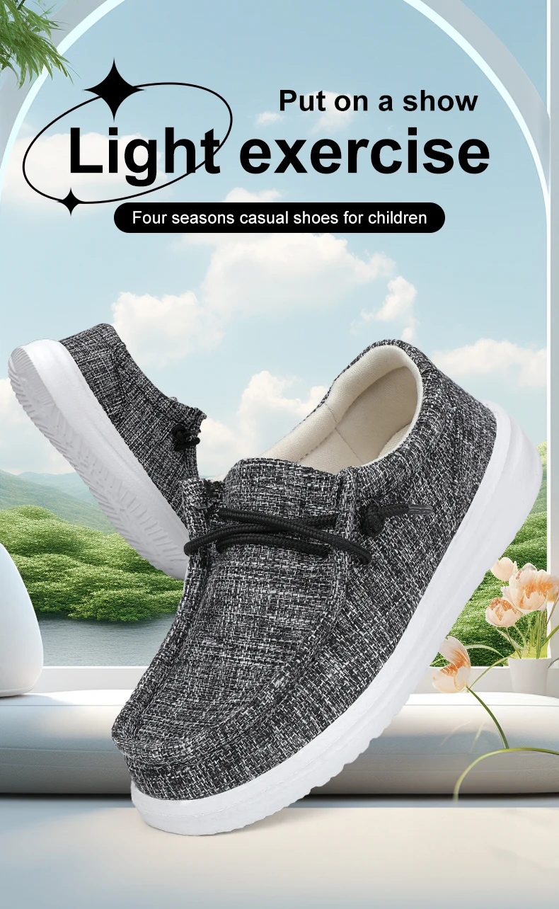 Kinder Loafer Schuhe Jungen Flache Turnschuhe Kinder Casual Schuhe Kleinkind Outdoor Lace-up Atmungsaktive Schuhe Weichen Boden Einfarbig – Detail 2
