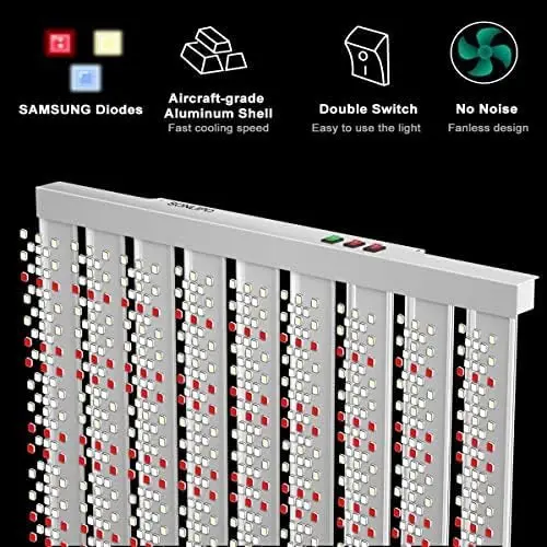 Luz LED de cultivo de espectro completo, cobertura de 5x5 pies con Nuevos diodos y luces IR, lámparas de cultivo de flores vegetales, 2024