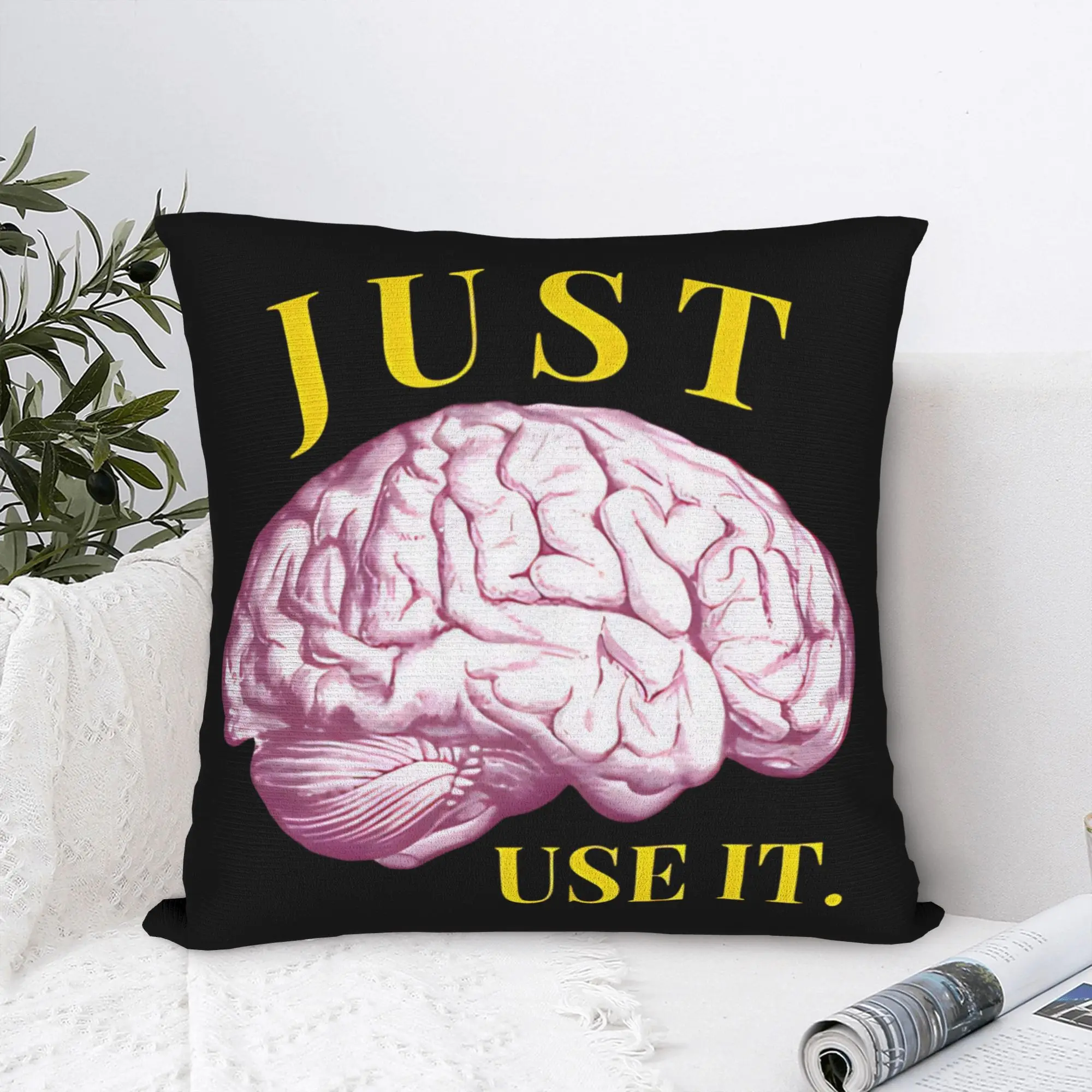 Brain  Just use it.  Square Pillow Covers Polyester Seat  Cushion Cover Creative Decorative Pillowcase 45*45