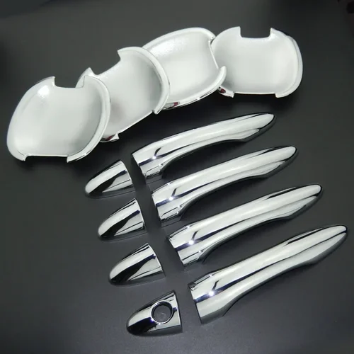 Imagen 2 del producto Para Kia Sportage R 2010-2015 cubiertas cromadas para manija de puerta y cubiertas para cuencos de puerta decoración de estilo de coche 2011 2012 2013 2014