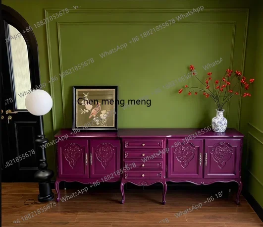 

Hot sales French retro solid wood TV cabinet, villa partition cabinet, American carved household storage cabinet