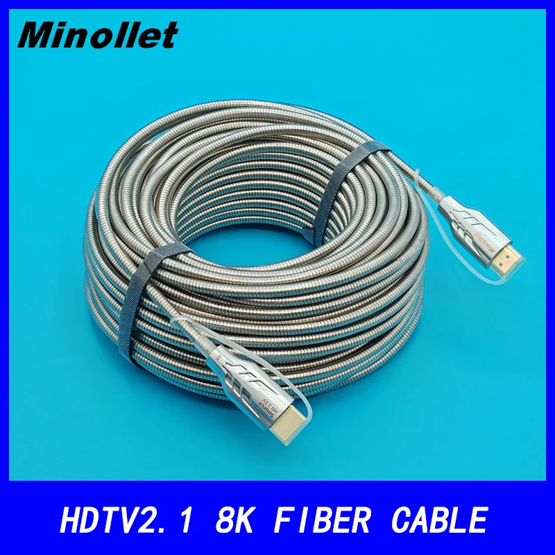 HDTV 2.1 Fiber Optical Cable 8K@60Hz 48Gbps Ultra High Speed HDR Male to Male For Projector，LED large screen display，Camera