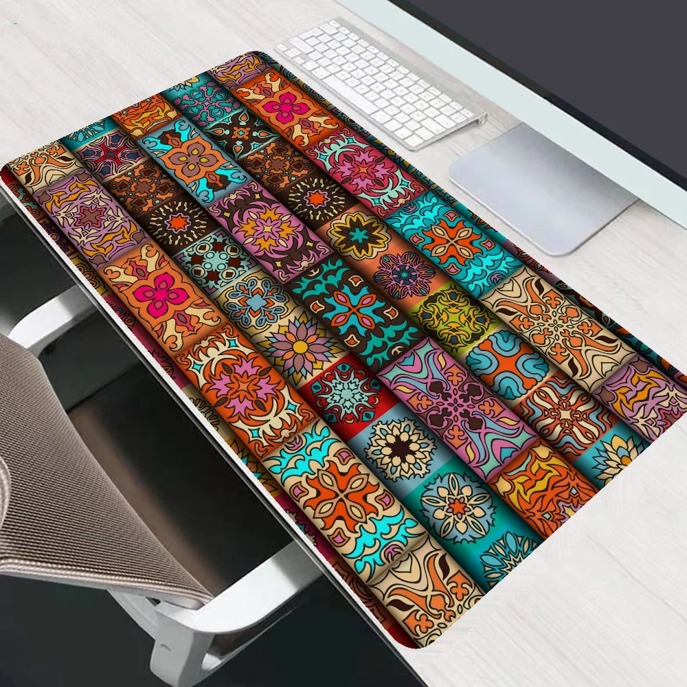 Moroccan Pattern Large Mouse Pad 900x400 Pc Gamer Setup Gaming Accessories Desktops Desk Mat Mousepad Mats Keyboard Extended Xxl