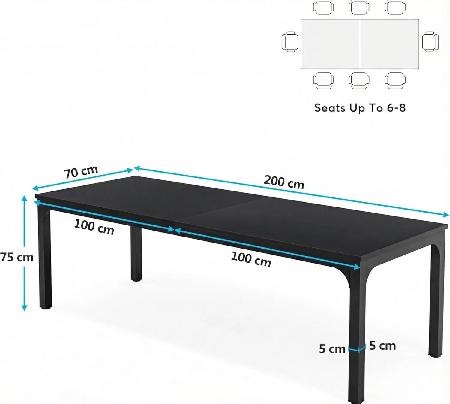 79 Inch Rectangular Computer Desk, Extra Long Wooden Workstation for 2 People, 79x28x30 Inch, Customized