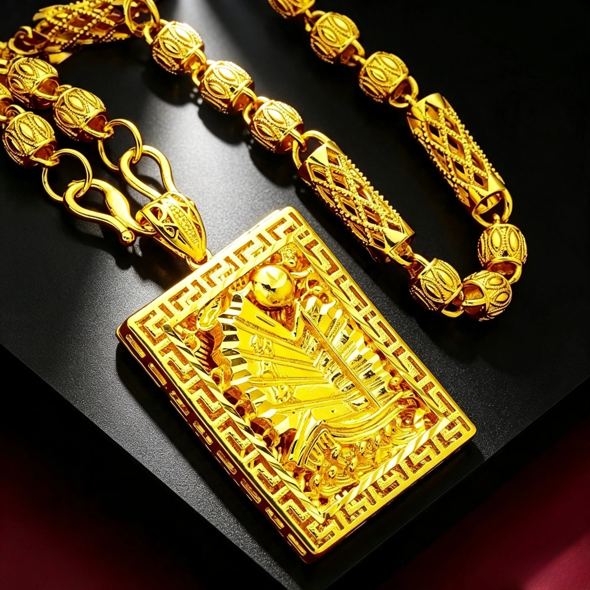 9999 gold NovaGlod Men Smooth Sailing Necklace  - Smooth sailboat edges, fine links, comfortable Gift for girlfriend