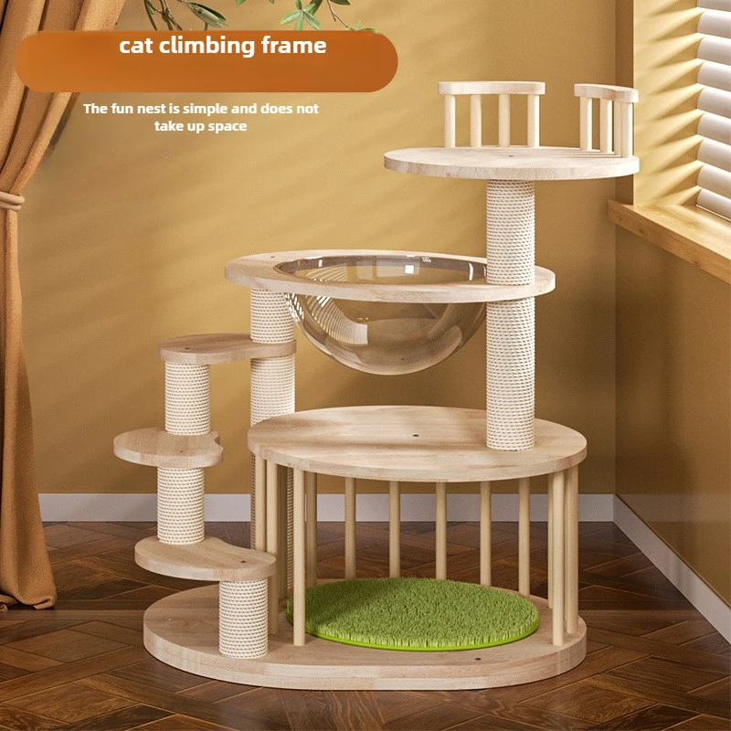 Bantam Climbing Frame Solid Wood Cat Nest Cat Tree Kitten Jumping Platform Short Leg Pet Exclusive Frame