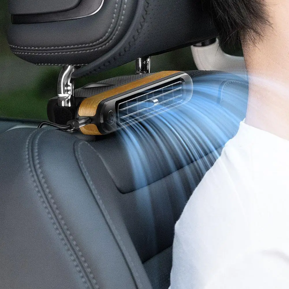 Car Rear Seat Cooling Fan Electric Twin Turbo Adjustable 3-speed Wind For Summer Cooling In The Car Rear Seat Fan Accessori C5V4