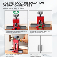 Wardrobe Cabinet Door Panel and Rebounder Punched Mounting Jig Woodworking 10mm Doweling Drilling Guide Locator Installing Clip