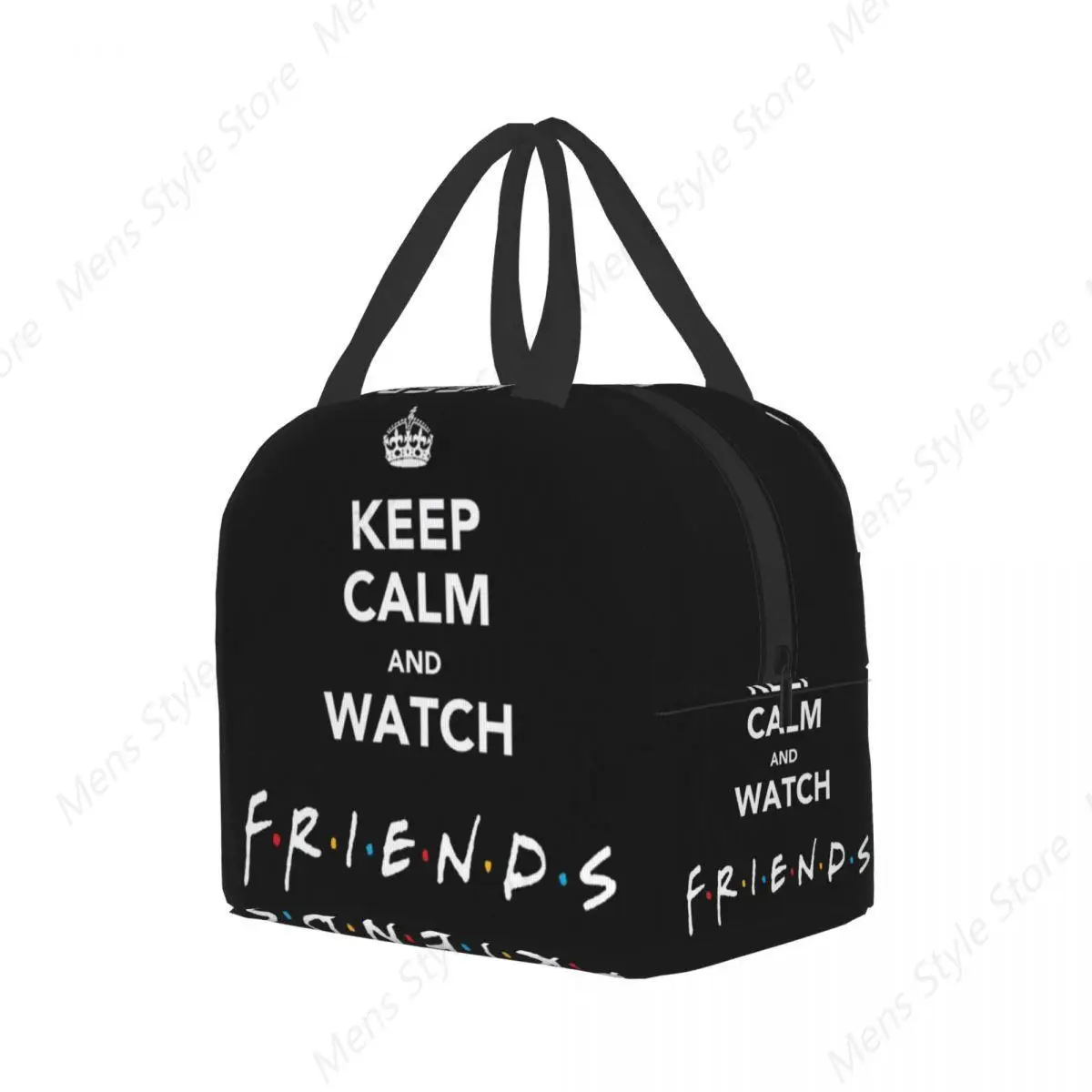 Keep Calm And Watch Friends Insulated Lunch Bag for School Office Funny Quote Leakproof Cooler Thermal Lunch Box Women Kids