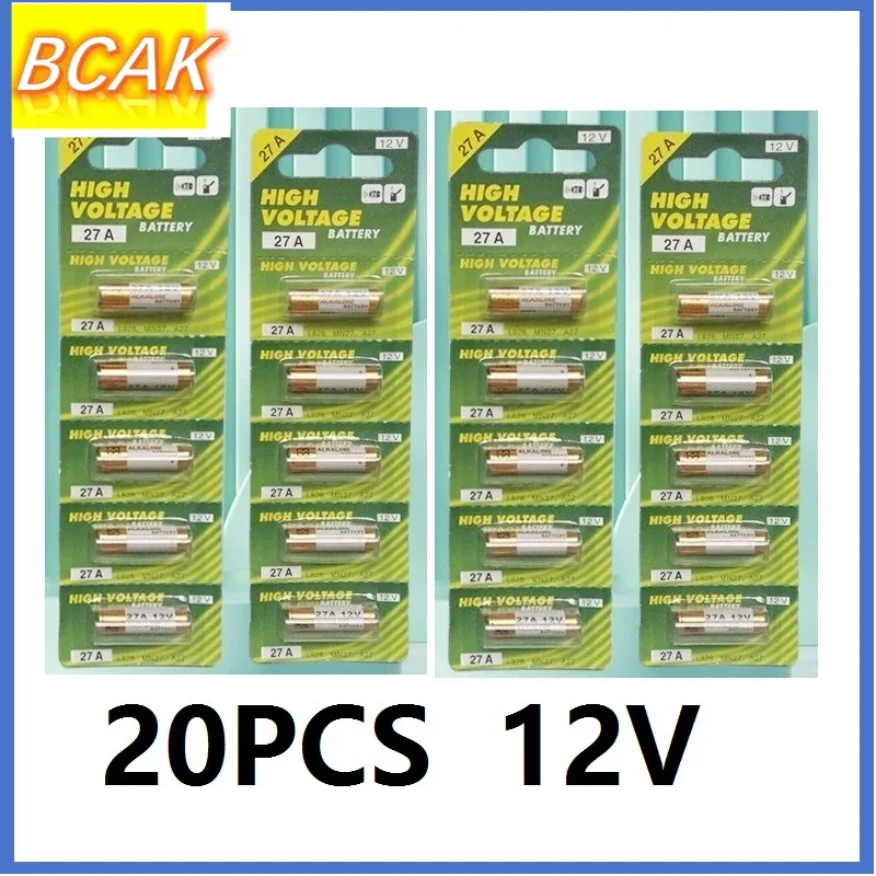 

BCAK 20PCS 12V A27 27A G27A MN27 MS27 L828 alkaline battery toy doorbell alarm remote control V27GA ALK27A A27BP K27A батарейки