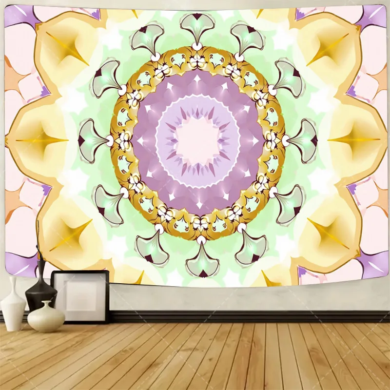 

1pc Wall Tapestry Mandala Floral Tapestry - Boho Chic Wall Hanging for Living Room Decor