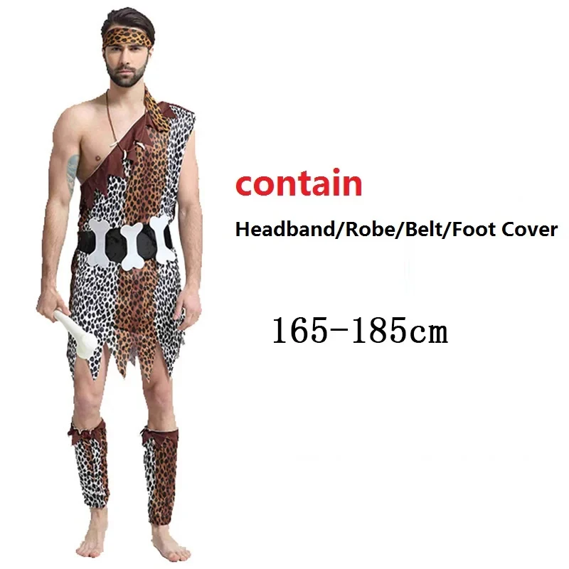 Picture 6: ▶❤Halloween Cosplay Costume Stage Performance Costume Men Women Indigenous People African Primitive Indian Leopard Pattern Set❤◀