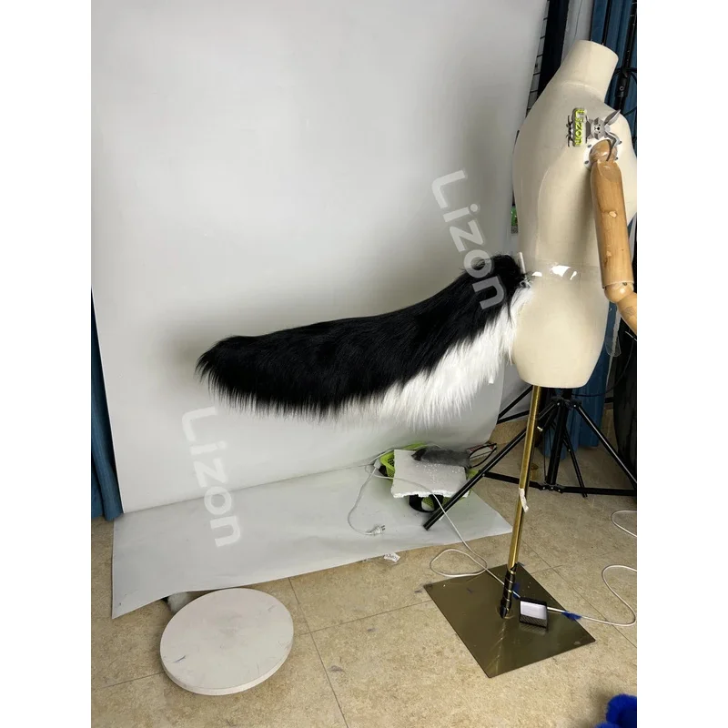 

CyLoona Косплей Лисий Хвост Черный и Белый Большой Пушистый