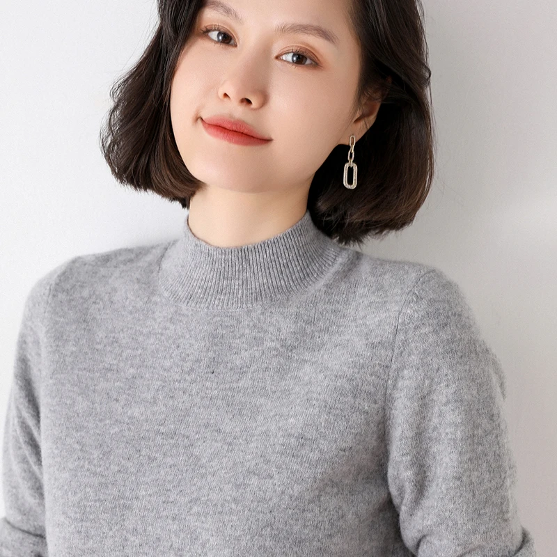 

Zjaiss женский тонкий свитер с воротником, пуловеры с базовым слоем, осень-зима 2022, вязаный свитер с длинными рукавами, толстые теплые джемперы