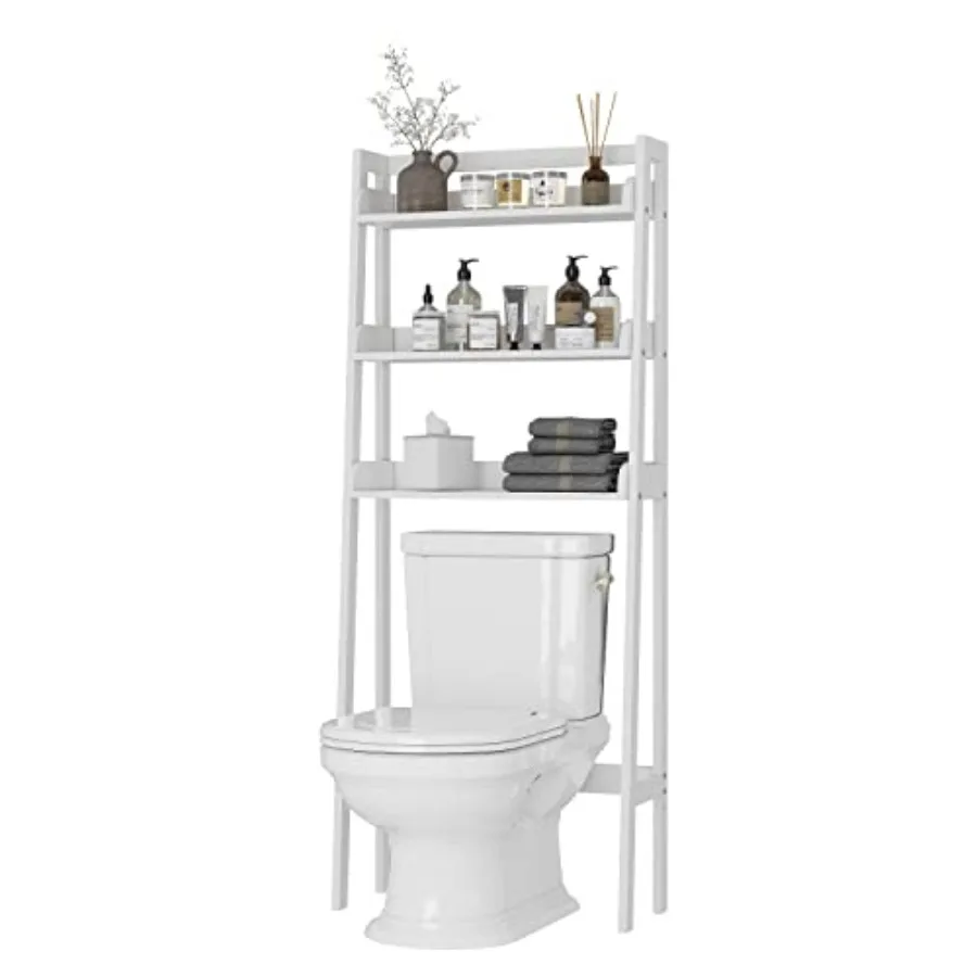 

Over The Toilet Storage Shelf 3-Tier Bathroom Organizer Rack for Small Spaces White MDF with Rust-Resistant Hardware Space-Savi