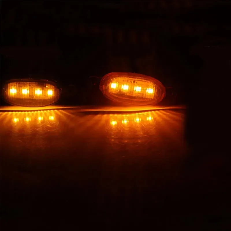 For Jeep Renegade 2015 2016 2017 2018 2019 2020 2021 LED Car Front Grille Amber Light Raptor Style Lamp Kit 4Pcs/Set