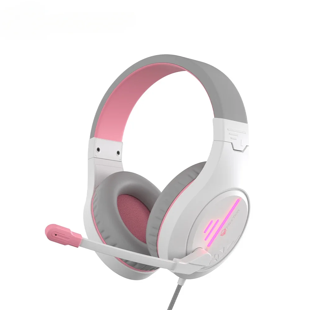 Wholesale Cheap Pink LED Wired USB PC Gamer PS4 Gaming Headset Headset with Microphone