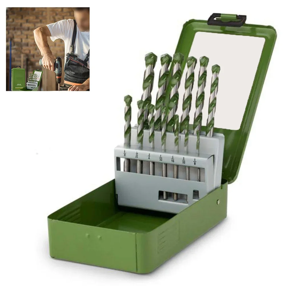 

13pcs Multi-purpose Drill Bit Set 135-degree Split Point Tool Round Shank Twisting Drill Bits Box Set For Wood Metal Drilling