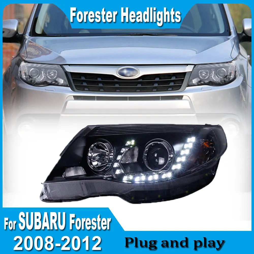 2PCS Car Headlights For SUBARU Forester 2008-2012 LED Auto Head lamp Assembly Upgrade High Configure Projector Lens Accessories