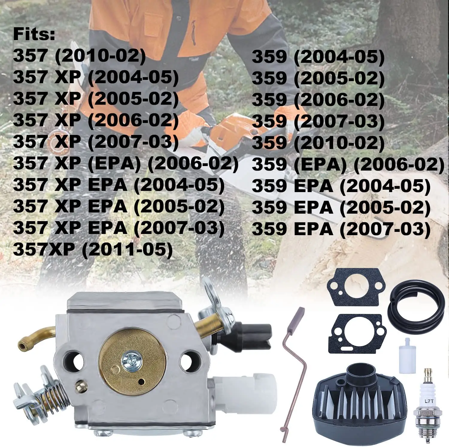 Carburetor Tune-up Service Kit for Husqvarna 359 357 357XP Jonsered CS2156 CS2159 Chainsaw Zama C3-EL42 505203001