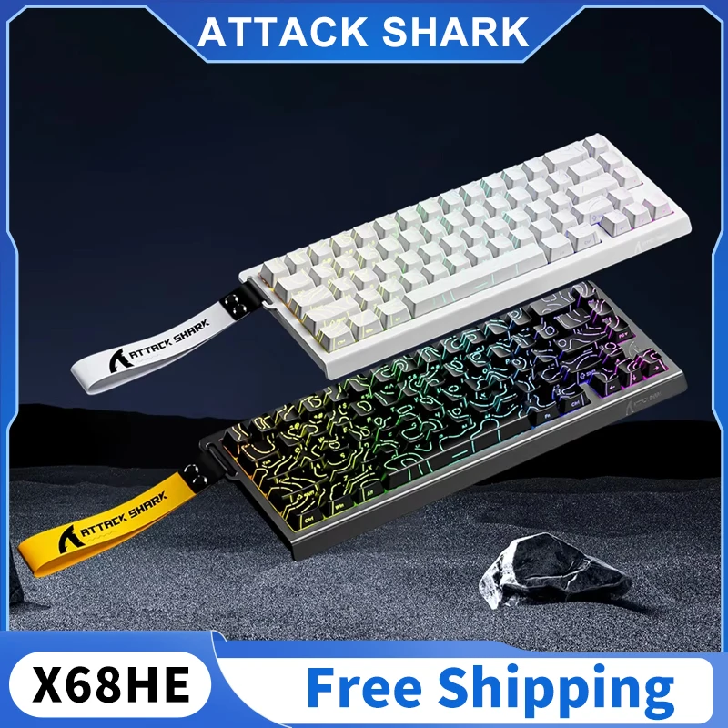 

ATTACK SHARK X68HE Mechanical Gaming Keyboard Magnetic Axis Wired 0.01mm Rapid Trigg 8000Hz SOCD/Rs 0.125ms 128K Rate Gifts