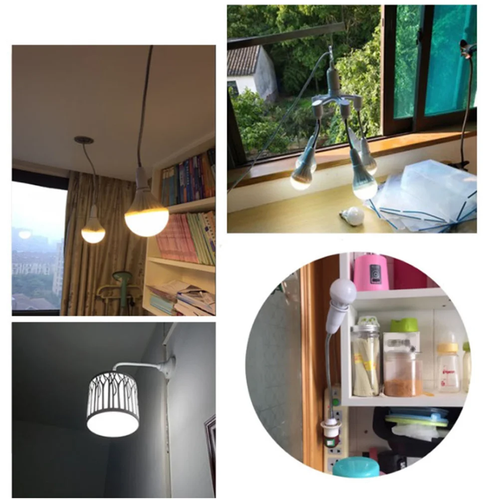 

2pcs E27 Lamp Holder Flexible Bulb Socket Converter Extension Adapter For Table Lamp Wall Spotlight Desk Light Lighting