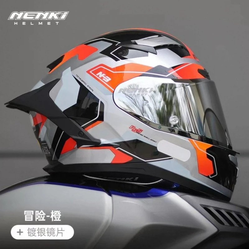 

Full Face Motorcycle Helmets for Men Women All Season ECE Riding Helmets with Dual Visor Sun Protection Large Rear Spoiler
