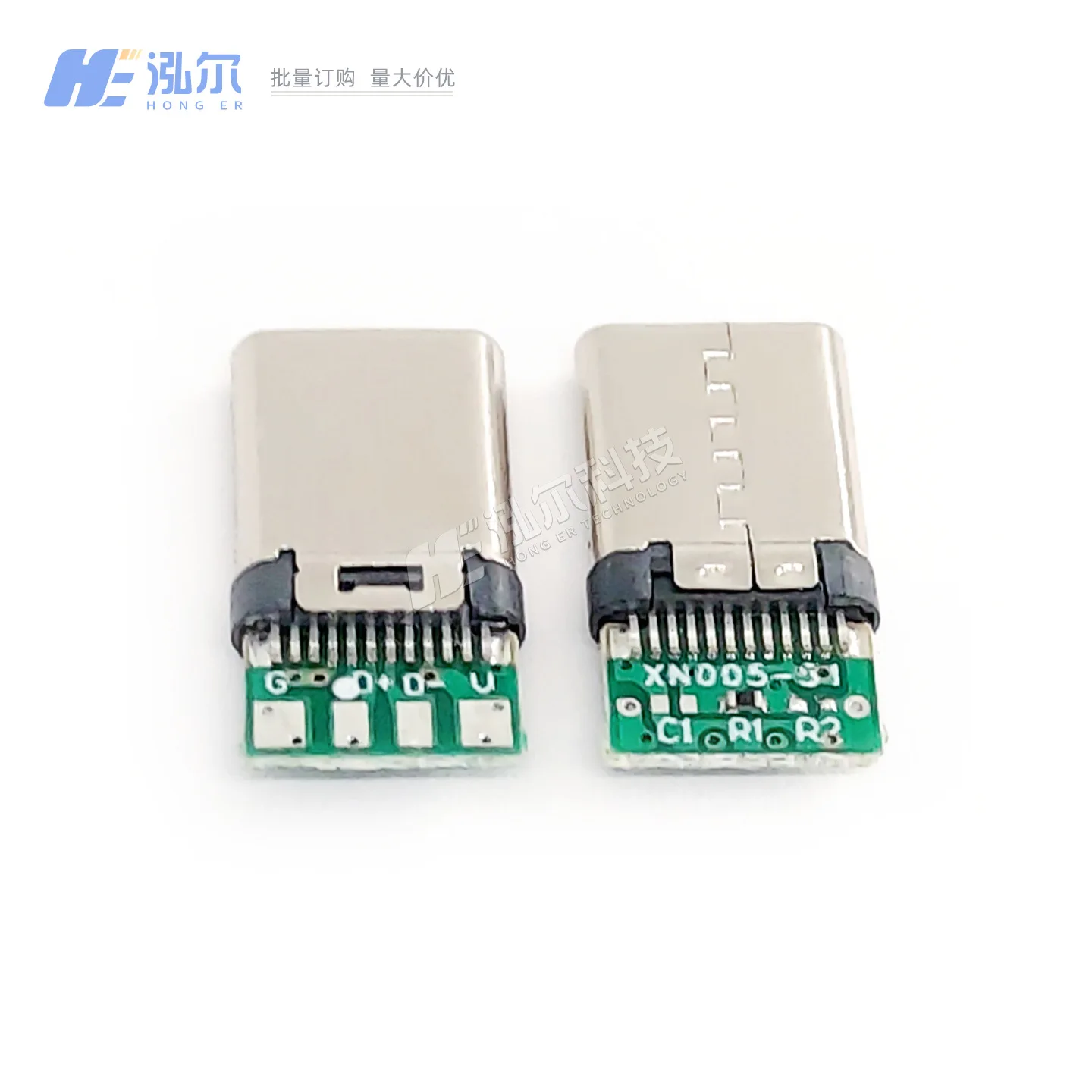 For TYPE-C 24P glue injection femaleto C male direct pressure solder wire charging port data transmission 4-core male seat USB-C
