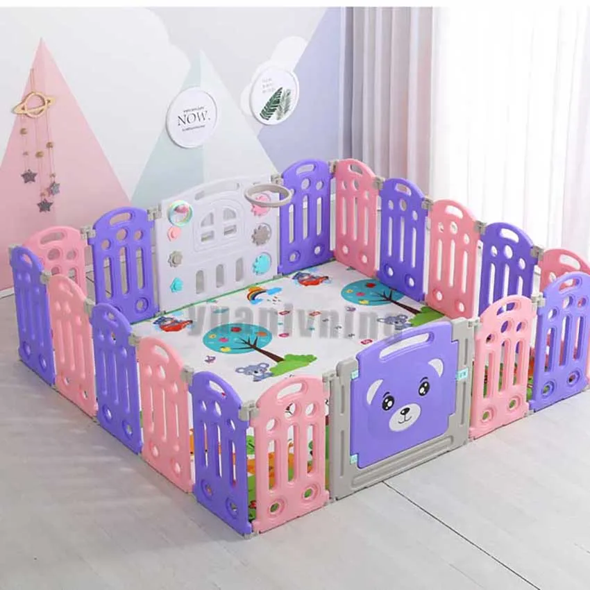 Baby Playpen Barrier 0-6 Years Old Baby Children Plastic Upgraded Big Playpens & Mat Park For Baby Folding Playground Kids Park