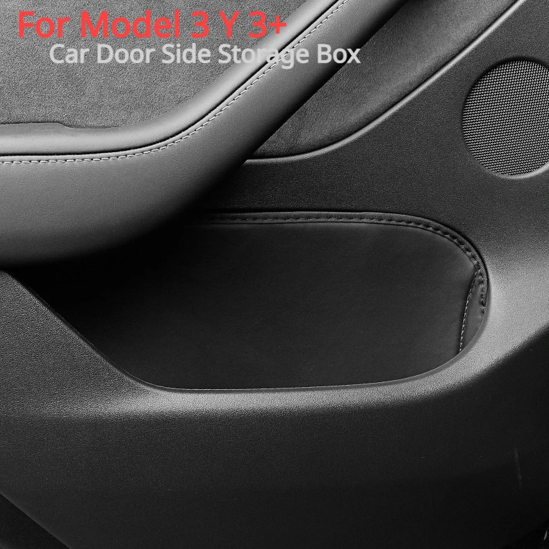 

For Tesla Model 3 Highland 2024 Car Door Side Storage Box Interior Door Armrest Pu Organizer Tray For Model 3 Y 2023 Accessories