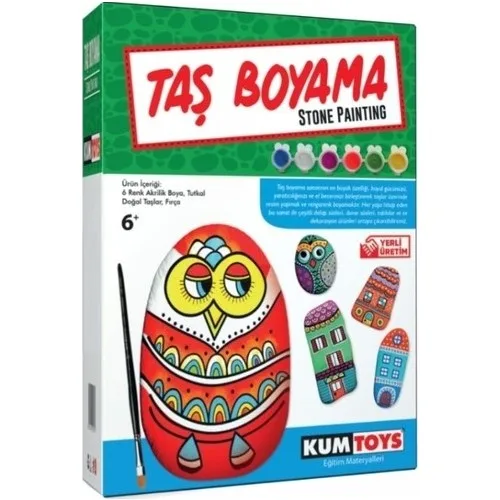 Redka Kumtoys Shape Keşfet + malowanie kamienia + kodowanie + kolorowy zestaw edukacyjny Tangram 4'lü