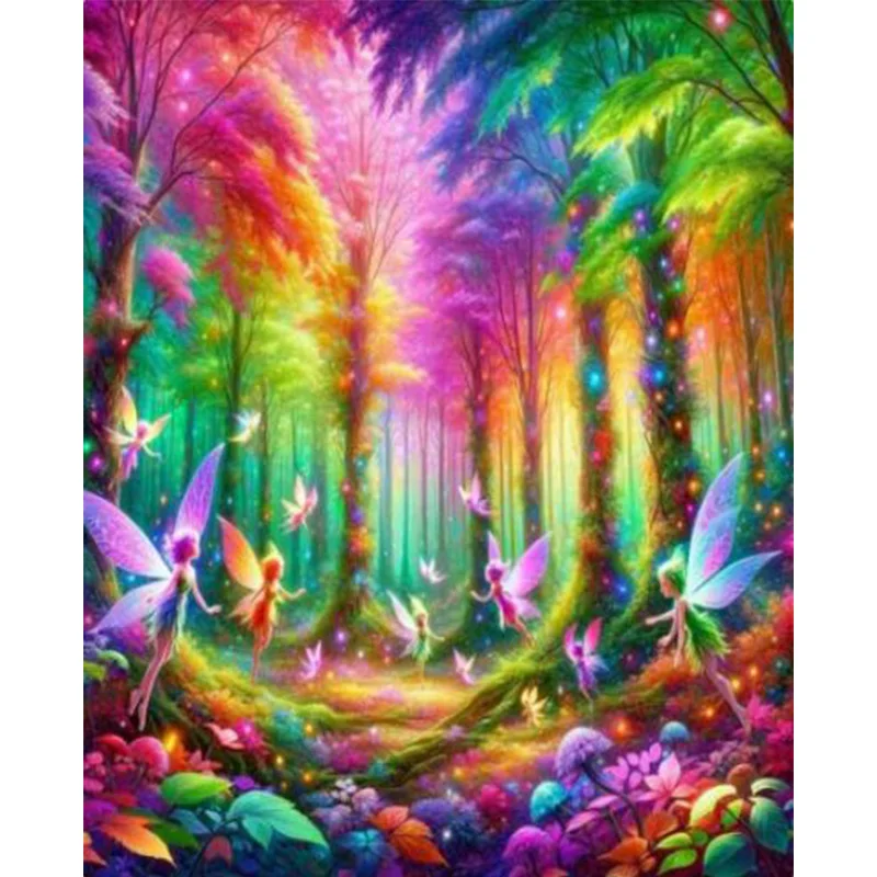 

AB Diamond Diamond Painting Colored forests and elves Diamond Embroidery Kit Wall Decoration Hanging Painting