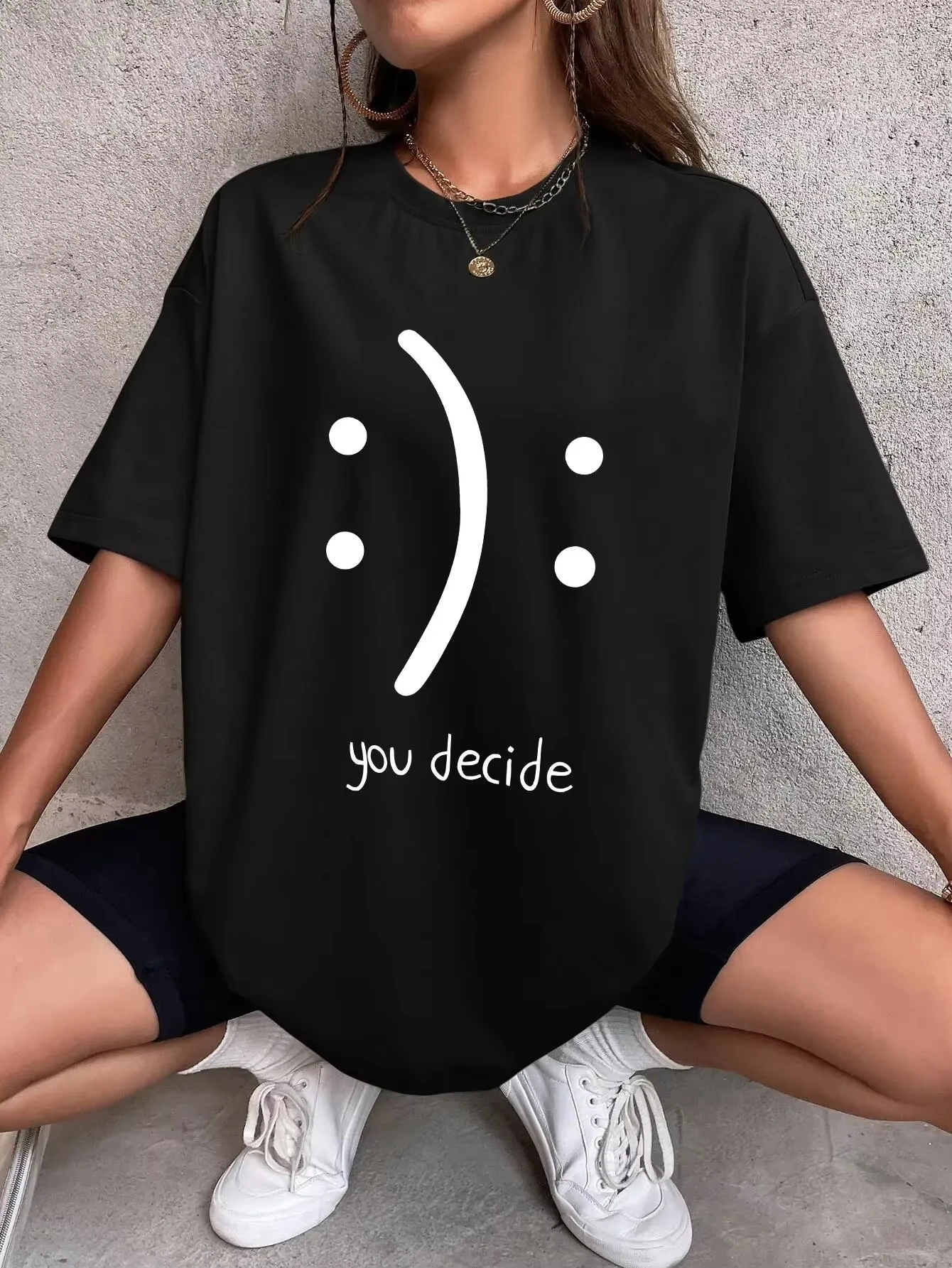 You Decide on It Print T-shirt Unisex Men Women Cotton Graphic Print Short Sleeve Harajuku Loose Casual Top Summer 2026 Hot Sale