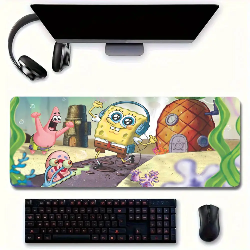 Anime Game S-SpongeBob MINISO Mouse Pad Large Mouse pad for home office Waterproof desk pad Computer Mouse pad gaming Mouse pad