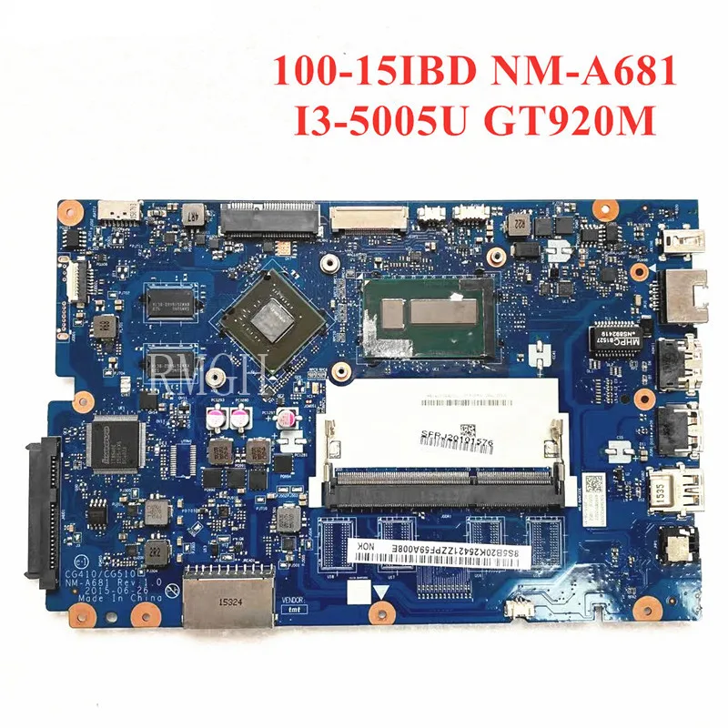 NM-A681 CG410 CG510สำหรับ Lenovo 100-15IBD B50-50โน้ตบุ๊ค Papan Utama CPU I3 5005U GT920M DDR3100 % ทดสอบ100% ดี