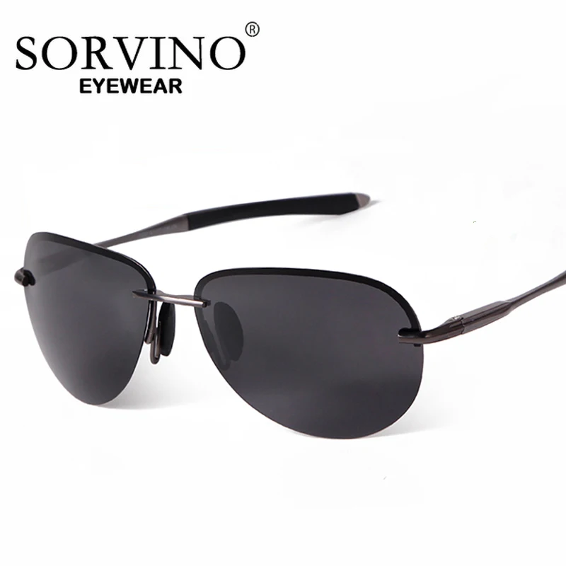 

SORVINO Oversized Half Frame Pilot Sunglasses Women Ultralight Driving Polarized Men Rimless Sun Glasses UV400 Gafas De Sol