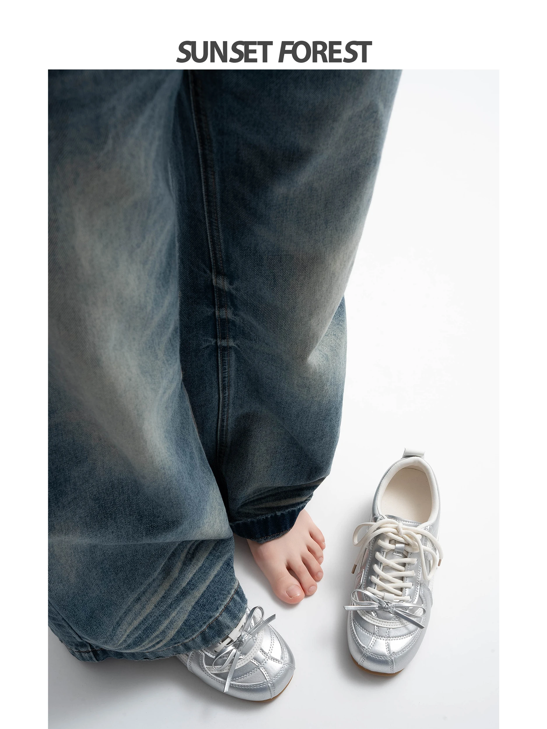 

Silver Ballet Sport Casual Shoes Women's Spring New Knot High Top Sneakers Leather Inner Material Anti-slip Lightwe...