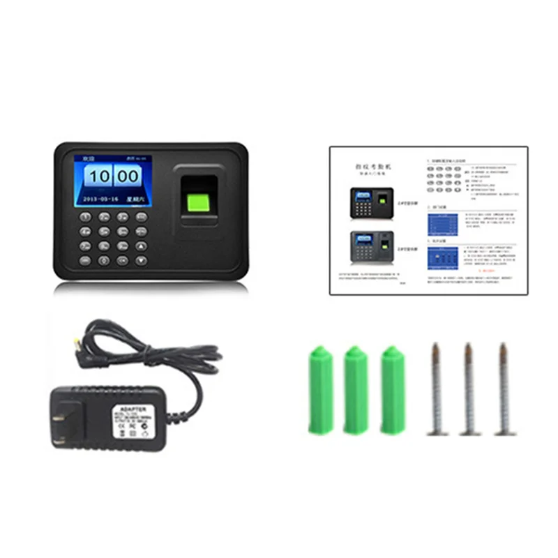 AEF7-Fingerprint Attendance Machine Biometric Attendance System 1000 Fingerprint Capacity Support USB Driver Download US Plug