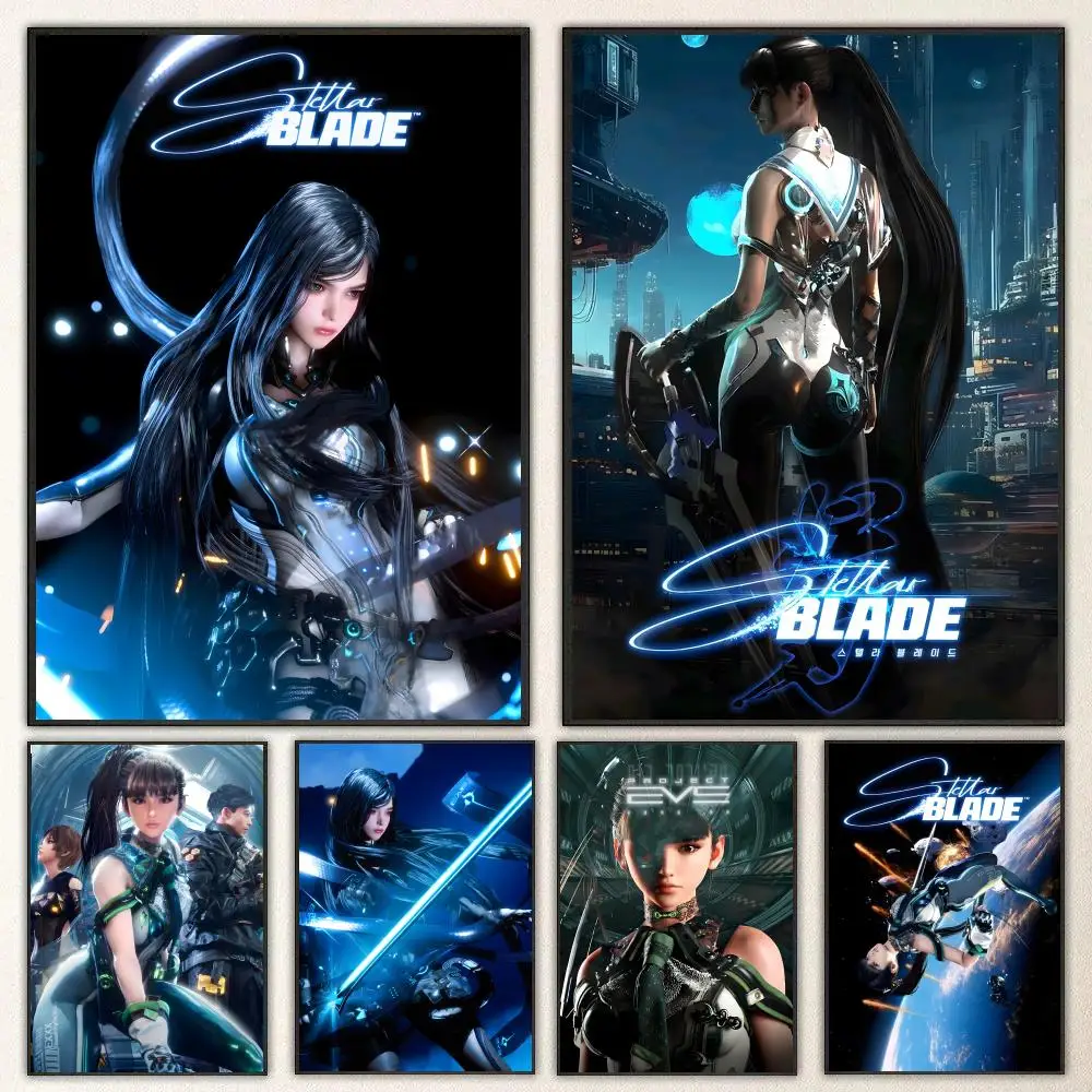 Anime Stellar Blade Poster Self-adhesive Art Waterproof Paper Sticker Coffee House Bar Room Wall Decor