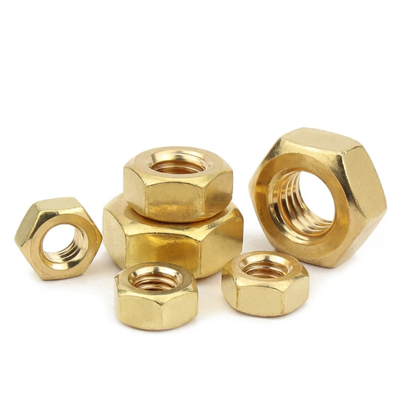 M2 M2.5 M3 M4 M5 M6 M8 M10 M12 M14 M16 M18 M20 M22 M24 Solid Brass Copper Hex Hexagon Nut  Screw Bolt Metric Thread