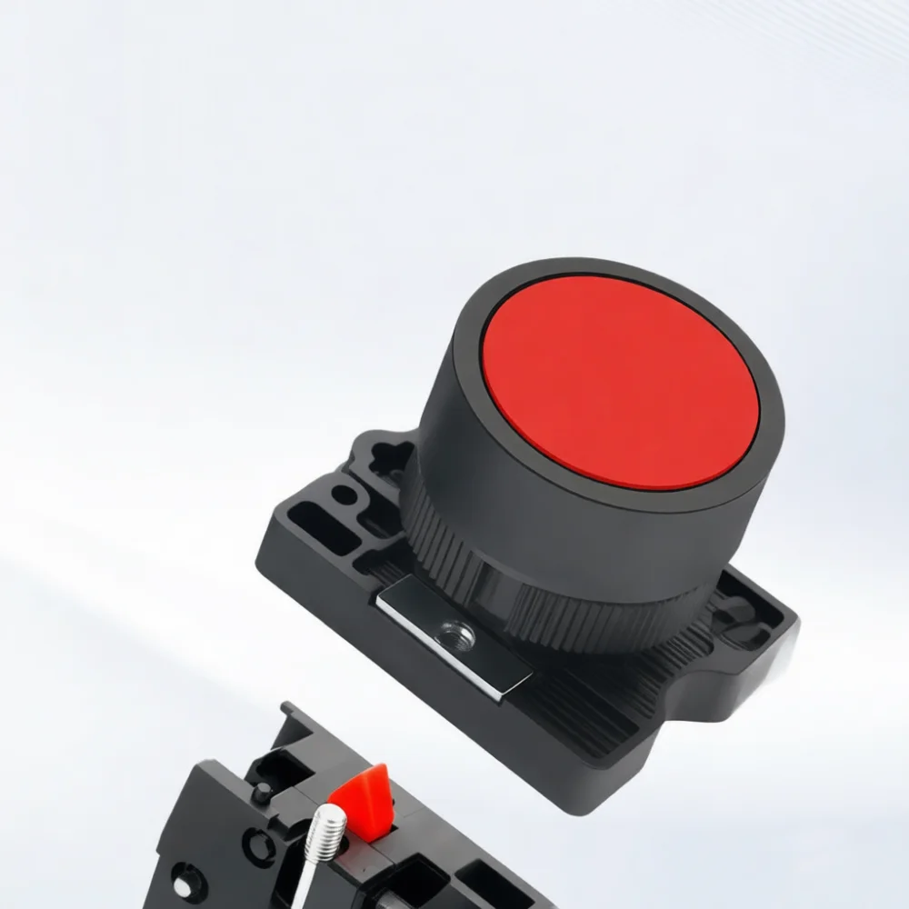 XB2 EA42 Momentary Flat Head Pushbutton Switch Automation Control Equipment Mushroom Emergency Stop Rotary Selector Switch