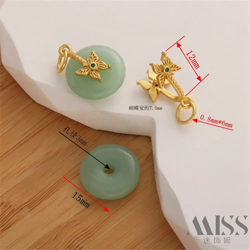 18K Gold Matte Gold Butterfly Safety Buckle Clip Buckle Melon Seed Buckle Pendant DIY Bracelet Necklace Jewelry Accessories