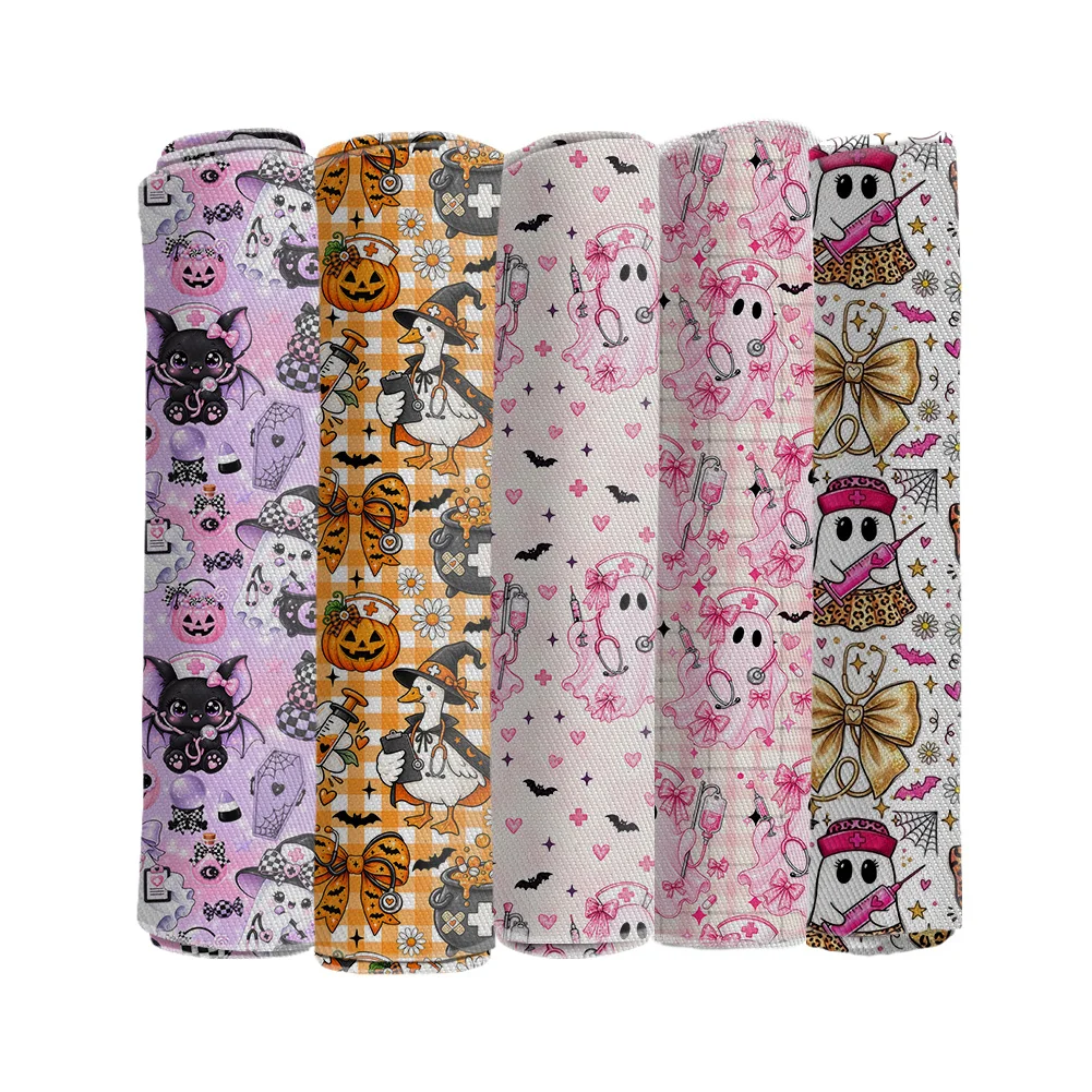 50X145CM Ghost Cartoon Cute Medical Treatment Pattern Printed Twill Bubble Polyster Fabric for Patchwork Quilting