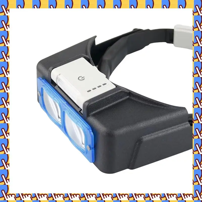 

A79I очки-лупы с креплением на голову и 4-светодиодной подсветкой, лупа без помощи рук, 1,5X, 2X, 2,5X, 3,5X, лупа, люминесцентная лупа