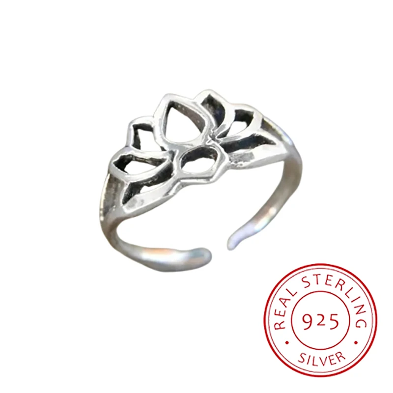 

Fashionable Classic S925 Silver Hollow Lotus Women's Toe Rings with Versatile Temperament