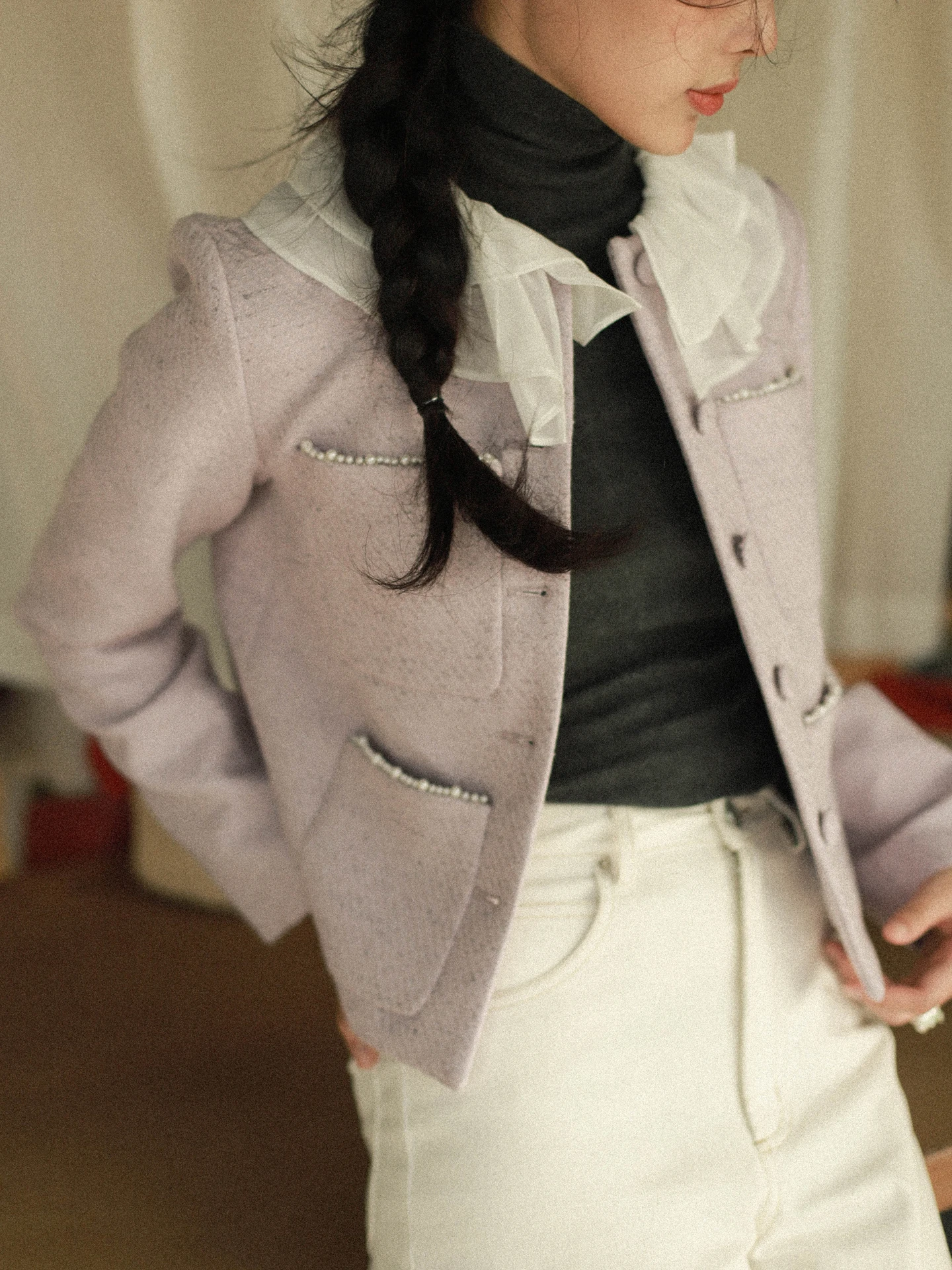 

Женская куртка Otherbela Autumn Winter Sweet Sle Double ket, модная, повседневная, с индивидуальным дизайном, из полиэстера...